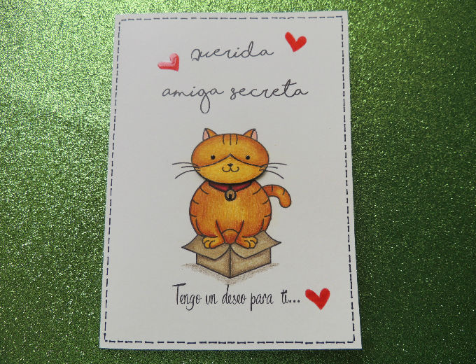 Tarjeta Gato Amiga Secreta
