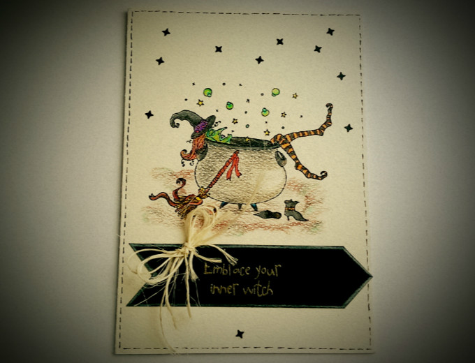 Tarjeta de Halloween:  Saca tu bruja interior