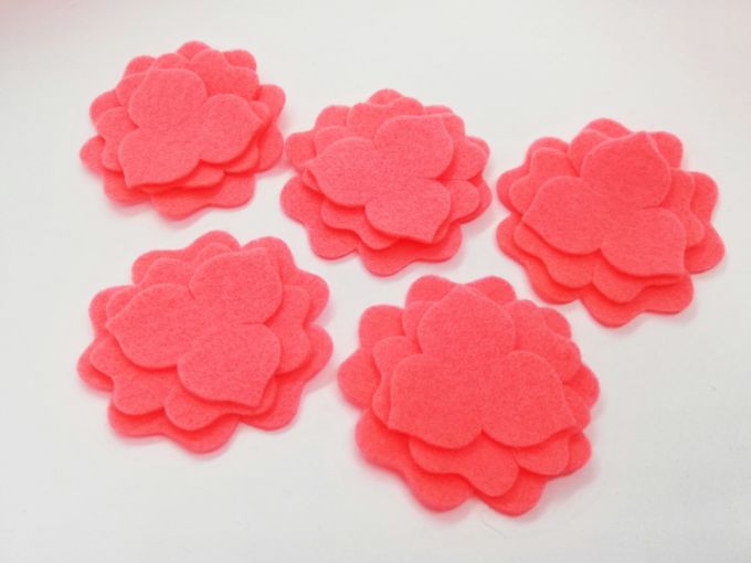 Rosas troqueladas color candy - 5 Set x 3 flores cada uno