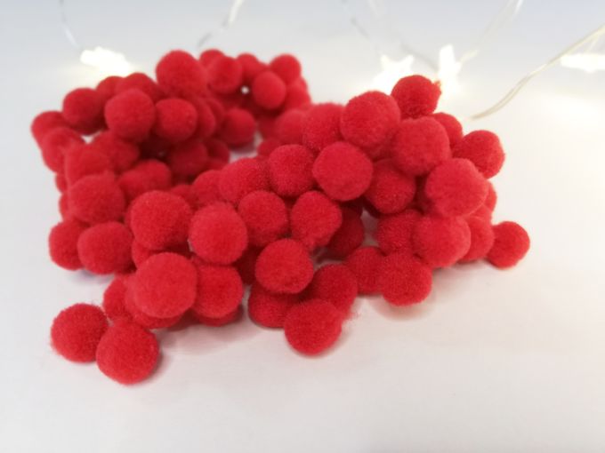 Pompones suaves rojos - De 8 mm x 5 g