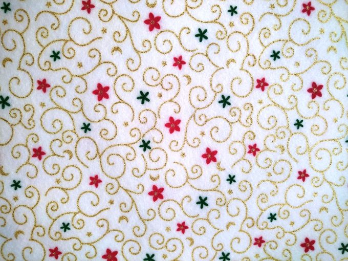 Tela polar (fleece) Navidad blanca estrellas