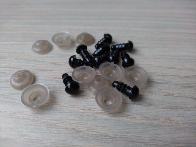 Ojos de seguridad ovalados de 6 mm para muñecos x 10 unidades