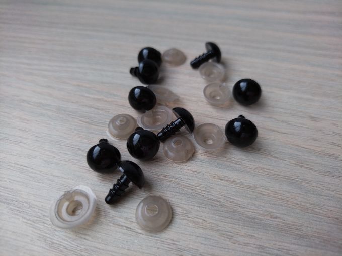 Ojos de seguridad redondos de 10 mm para muñecos x 10 unidades