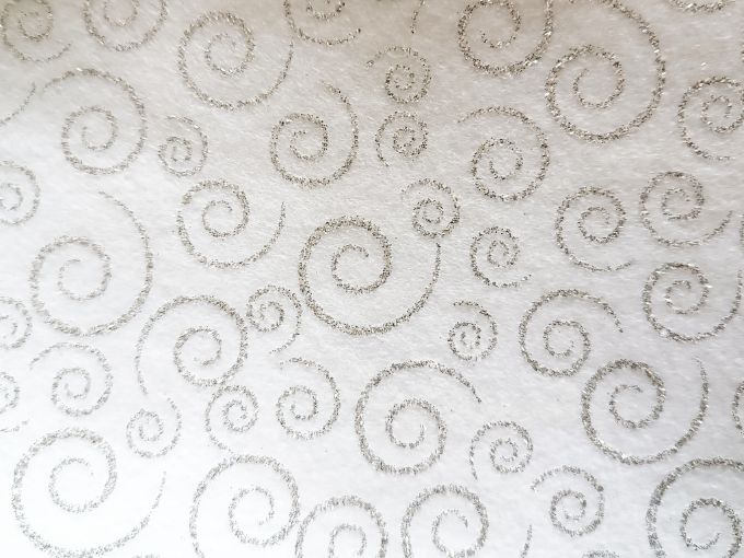 Fieltro blanco estampado unicolor de 50 cm x 75 cm
