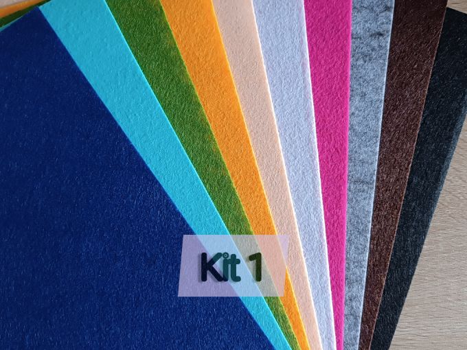 Pack de Fieltro rígido importado de 30 x 23.5 cm - Kit de 10 colores